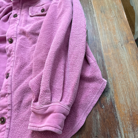 Free People Ruby Rose Pink Shacket Jacket Medium Oversized Fleece Layering Piece - Picture 14 of 16